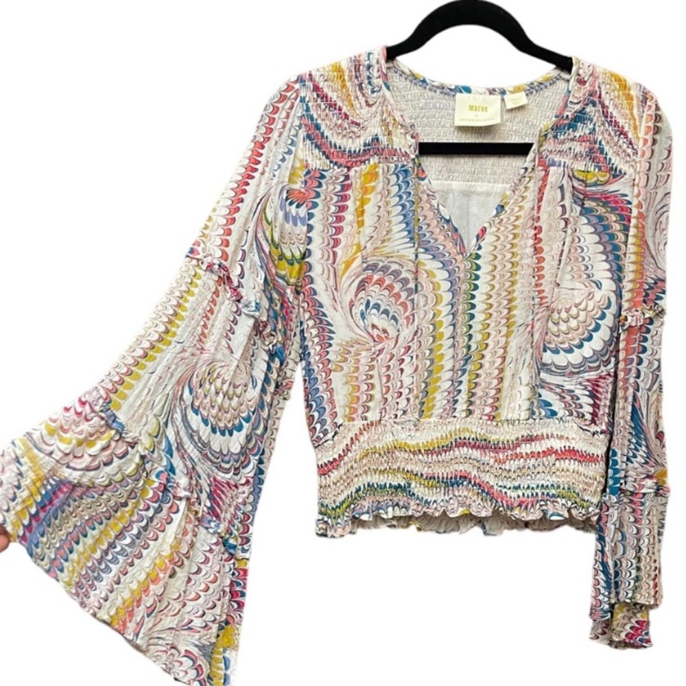 Anthropologie Maeve 70’s Retro ‘Jessa’ Peasant Blouse SZ MP